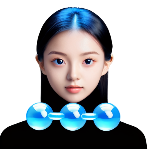 dna molecule, colour blue and blue 3D - icon | sticker