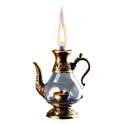 Medieval reach intricate oil lamp - icon | sticker