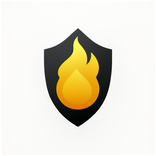 Generate an app icon featuring a flame and a shield, symbolizing the protection of gas safety - icon | sticker