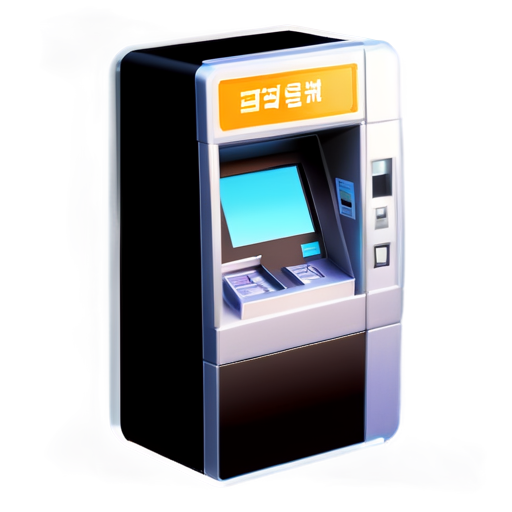 Cheque deposit on ATM machine - icon | sticker