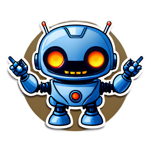 Evil robot - icon | sticker