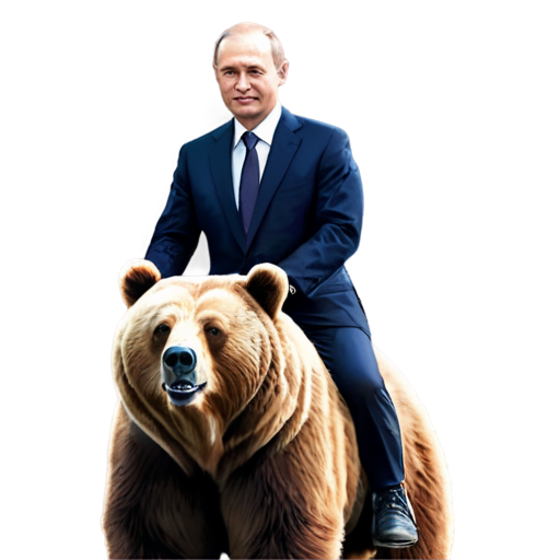 draw Russia president riding a bear - icon | sticker