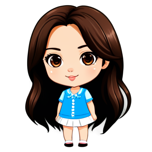 Beautiful brunette girl - icon | sticker