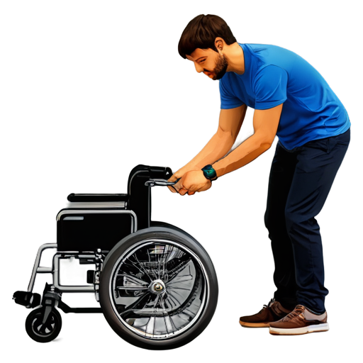 AN İCON A man is shaking a man in a wheelchair - icon | sticker