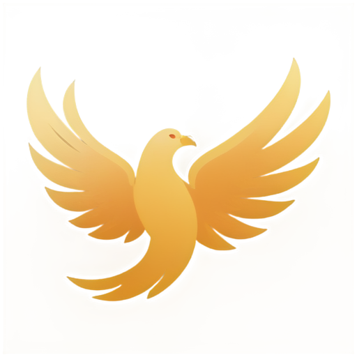 minimalist phoenix spirit, flames - icon | sticker