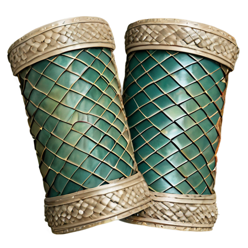 Medieval fantasy bracers made of beige lizard scales, matte - icon | sticker