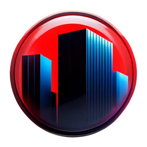 OFFICE BUILDING BLACKED RED CIRCLE WITH STRIKED OUT - icon | sticker