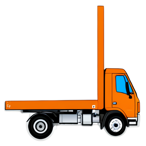 truck, moving right, blue and orange - icon | sticker