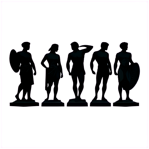 greek sculpture in black color without background - icon | sticker