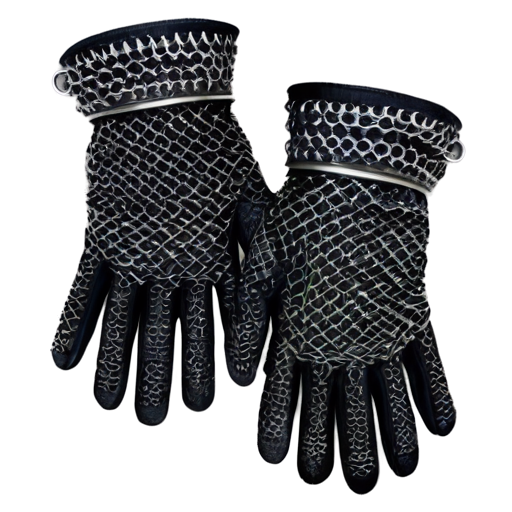 Medieval fantasy chainmail gloves, made of steel rings - icon | sticker